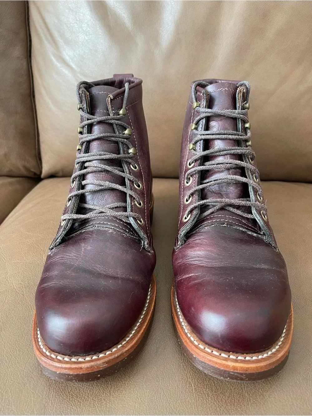 Chippewa Men's Leather Lace Up Boots Size 8.5 D Burgundy